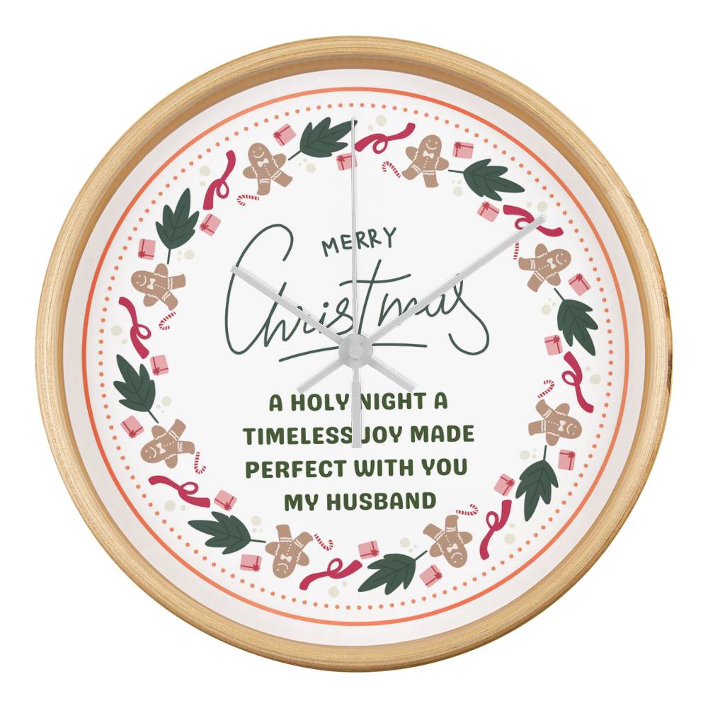 Timeless Love – Christmas Clock Gift for Husband - Natural White - Wall Clocks