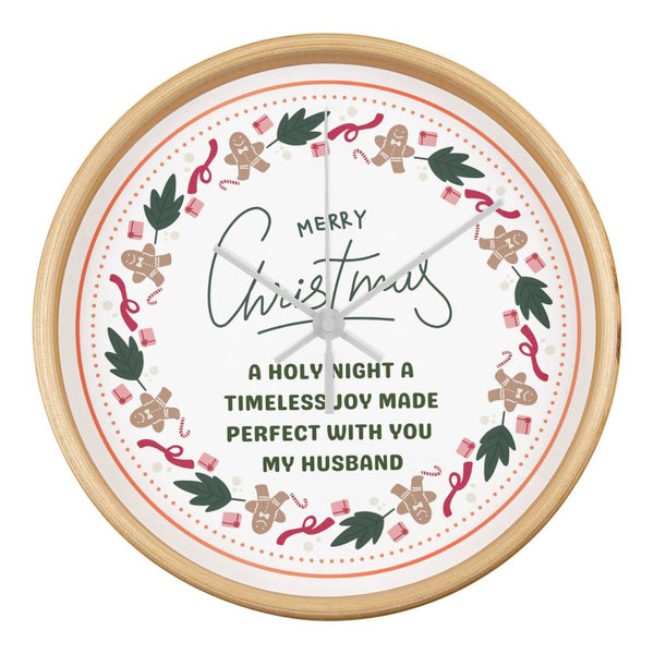 Timeless Love – Christmas Clock Gift for Husband - Natural White - Wall Clocks
