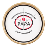 I ❤️ Papa Wall Clock – A Timeless Father’s Day Gift - Natural White - Wall Clocks
