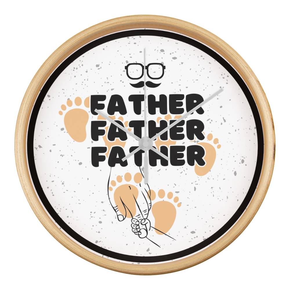 FATHER Wall Clock – Footsteps of Love - Natural White - Wall Clocks