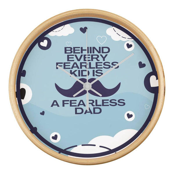 Fearless Dad Wall Clock – Gift for Fathers - Natural White - Wall Clocks