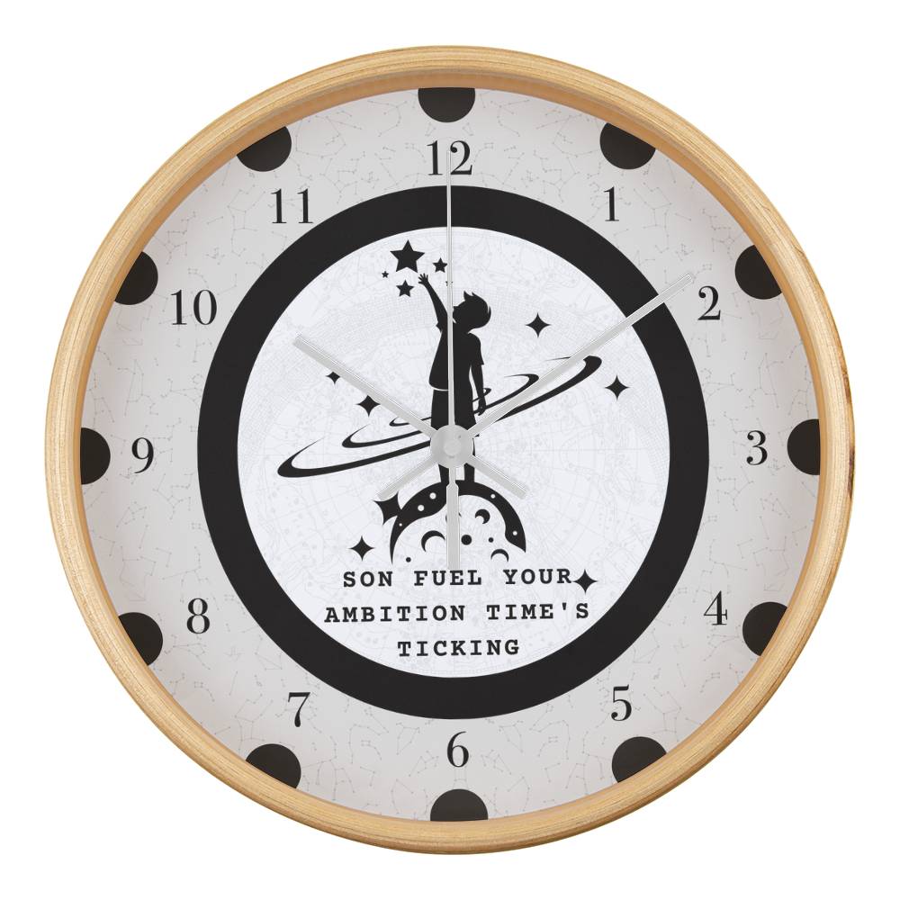 Reach for the Stars Clock for Sons - Natural White - Wall Clocks