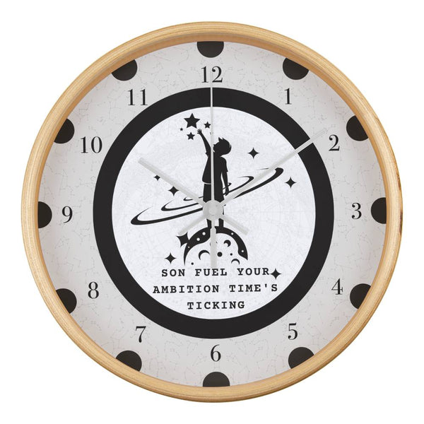 Reach for the Stars Clock for Sons - Natural White - Wall Clocks