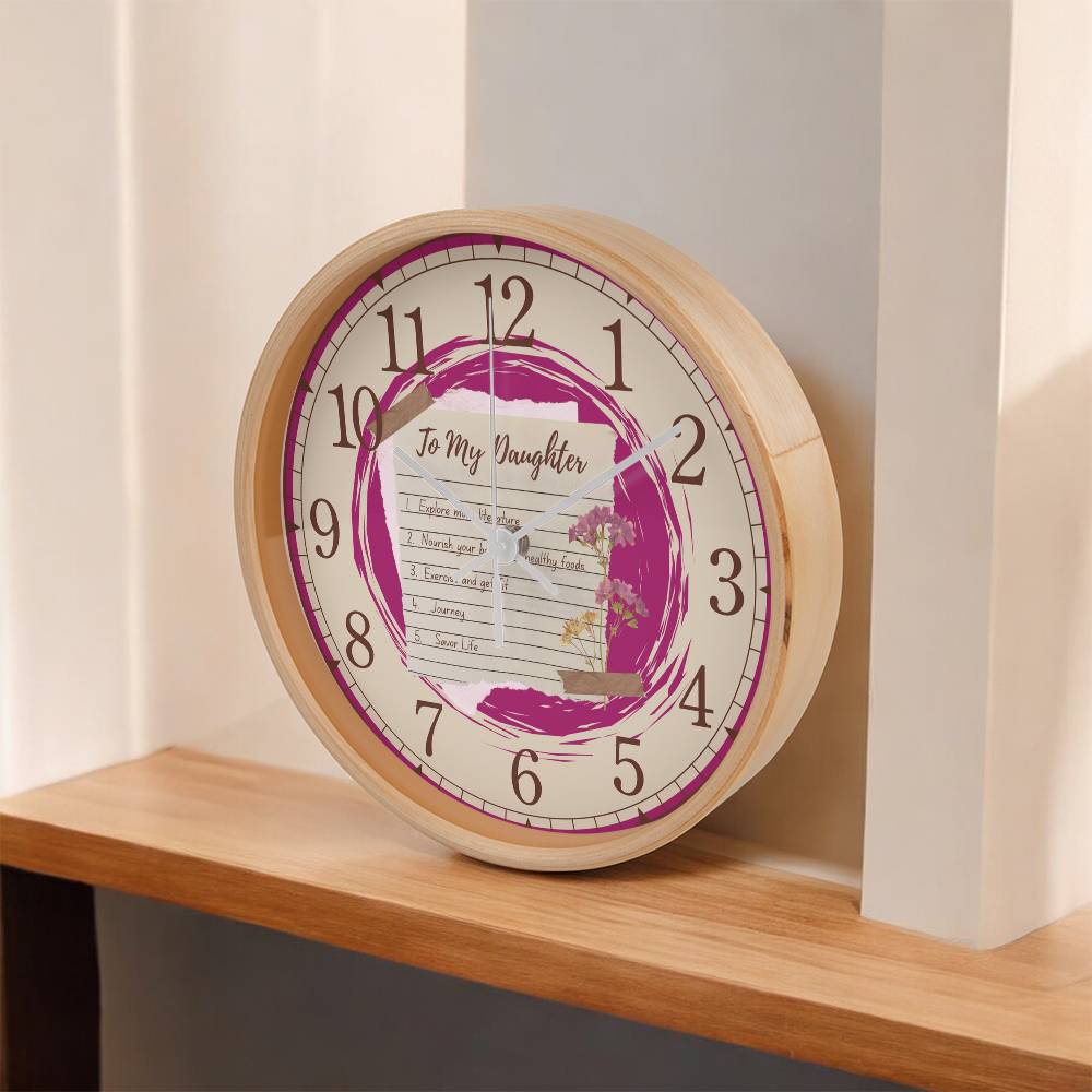"Dream Big, Live Fully: Daughter's Keepsake Clock" - - Wall Clocks