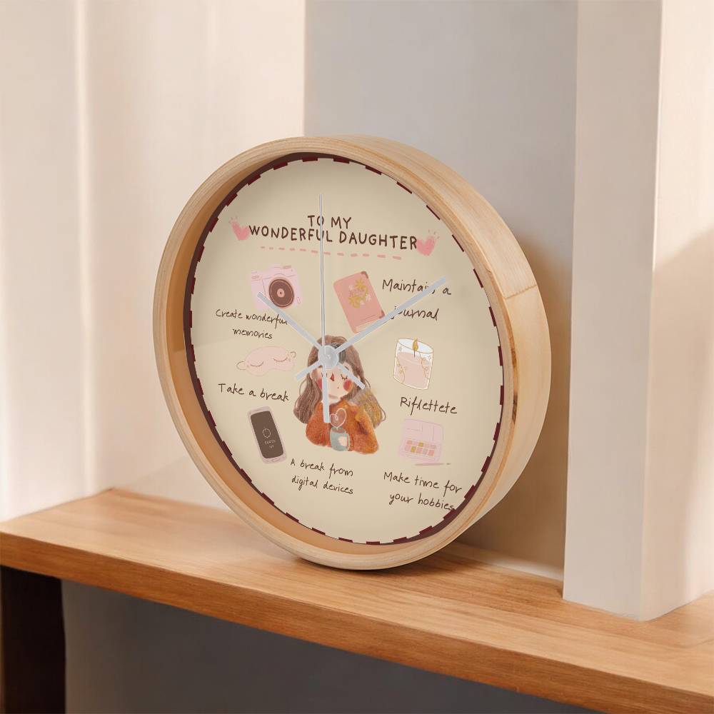 Self-Care Time Wall Clock for Daughters - - Wall Clocks