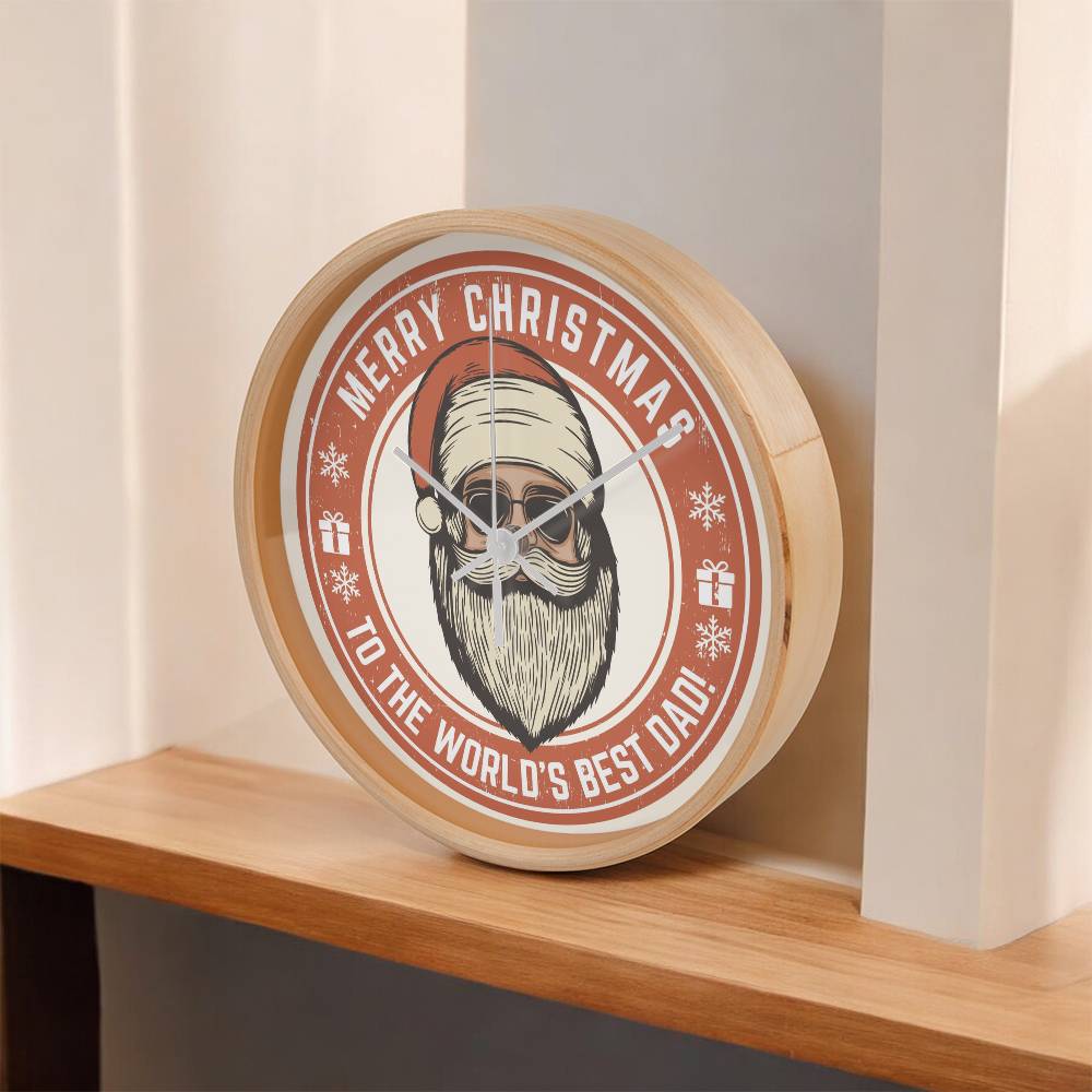 World's Best Dad Christmas Wall Clock - - Wall Clocks