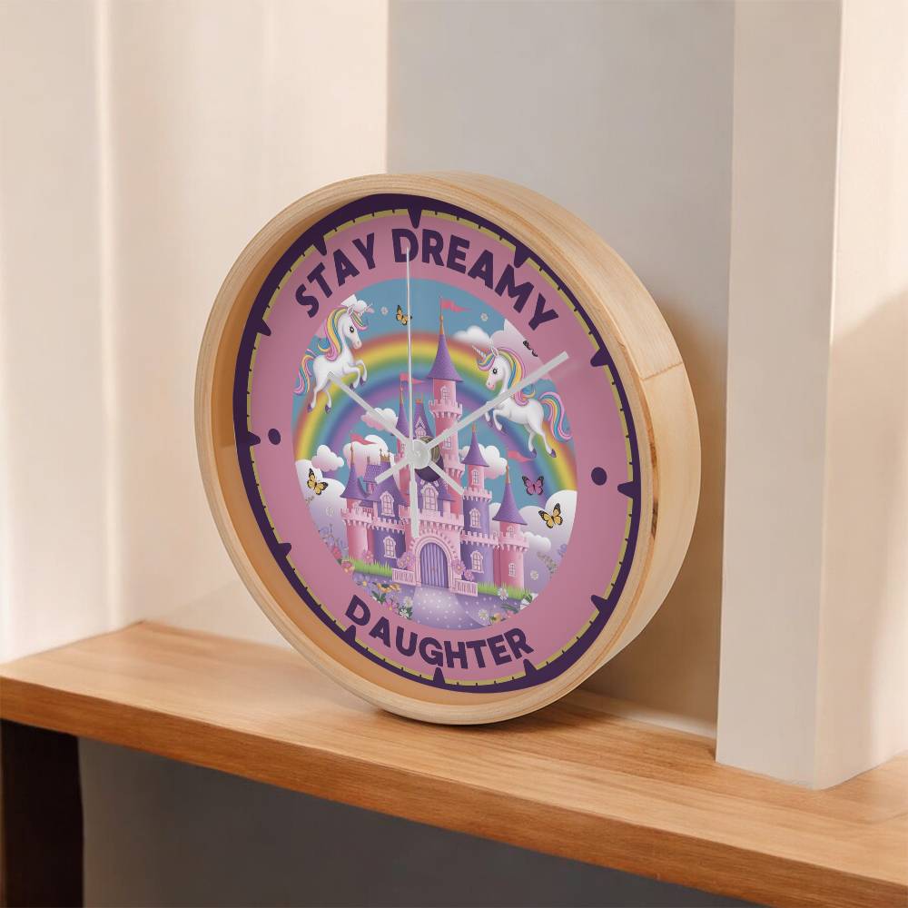 Stay Dreamy Unicorn Clock Gift for Daughter - - Wall Clocks