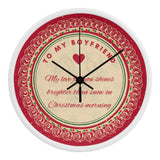 To My Boyfriend – Christmas Love Clock - White Black - Wall Clocks