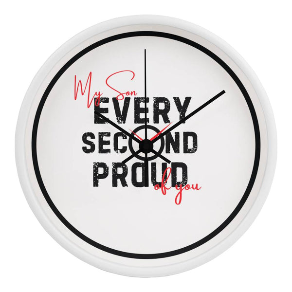 Proud Dad Wall Clock Gift for Son - White Black - Wall Clocks