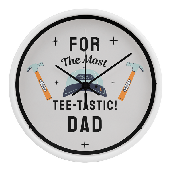 Tee-Tastic Dad Wall Clock – Gift for Father - White Black - Wall Clocks