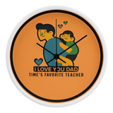 Father’s Day Wall Clock – Teaching Through Time - White Black - Wall Clocks