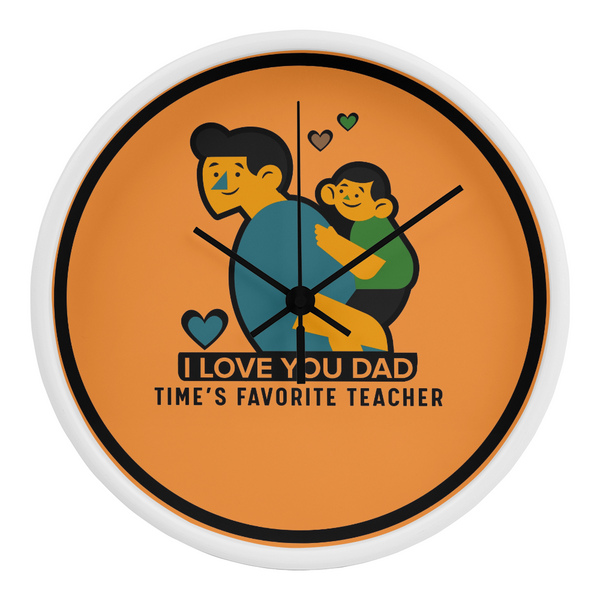 Father’s Day Wall Clock – Teaching Through Time - White Black - Wall Clocks