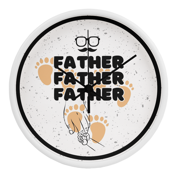 FATHER Wall Clock – Footsteps of Love - White Black - Wall Clocks