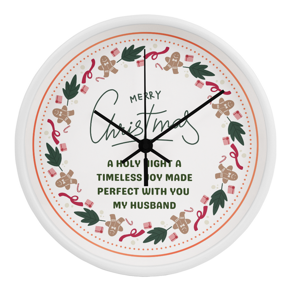 Timeless Love – Christmas Clock Gift for Husband - White Black - Wall Clocks