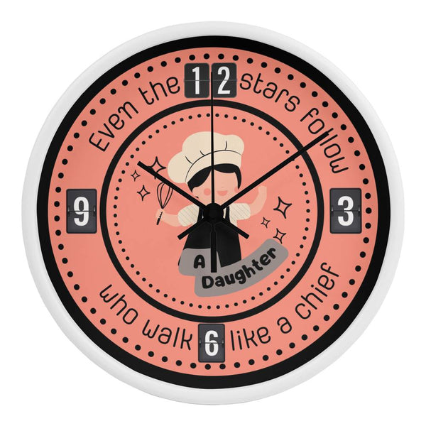 Inspiring Chef Wall Clock Gift for Daughters - White Black - Wall Clocks