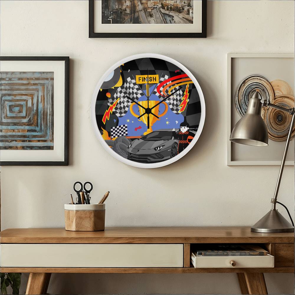 Finish Line Triumph - A Racing Wall Clock - - Wall Clocks