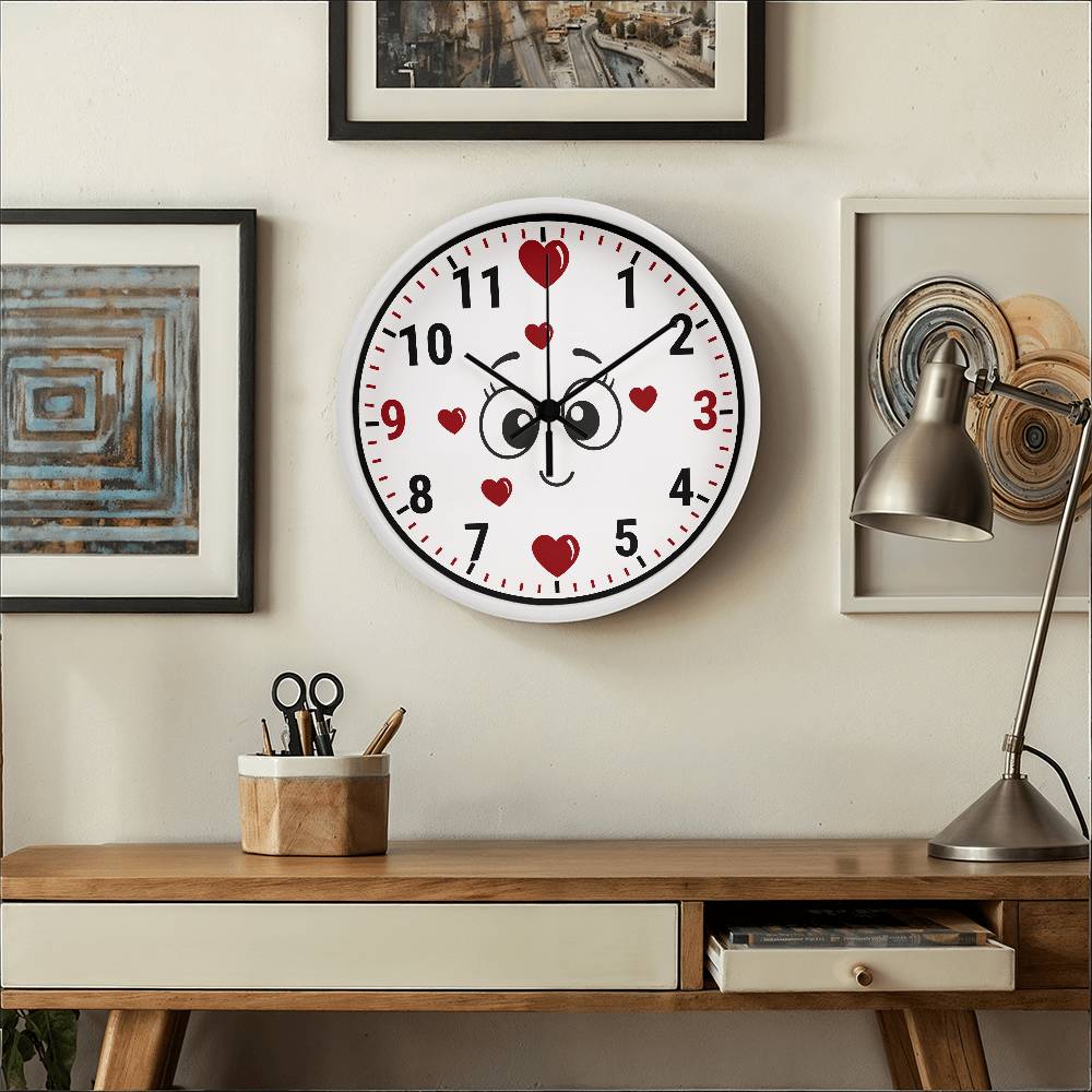 Smiling Faces & Hearts - Your New Favorite Wall Clock - - Wall Clocks