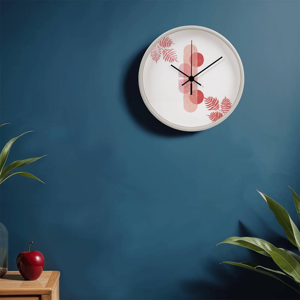 Serene Geometry - Abstract Botanical Wall Clock - - Wall Clocks