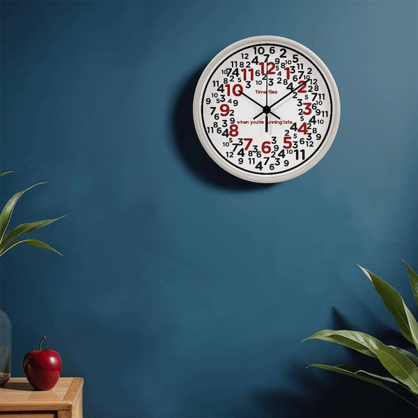 Funny Time Flies Wall Clock – Gift for Latecomers - - Wall Clocks