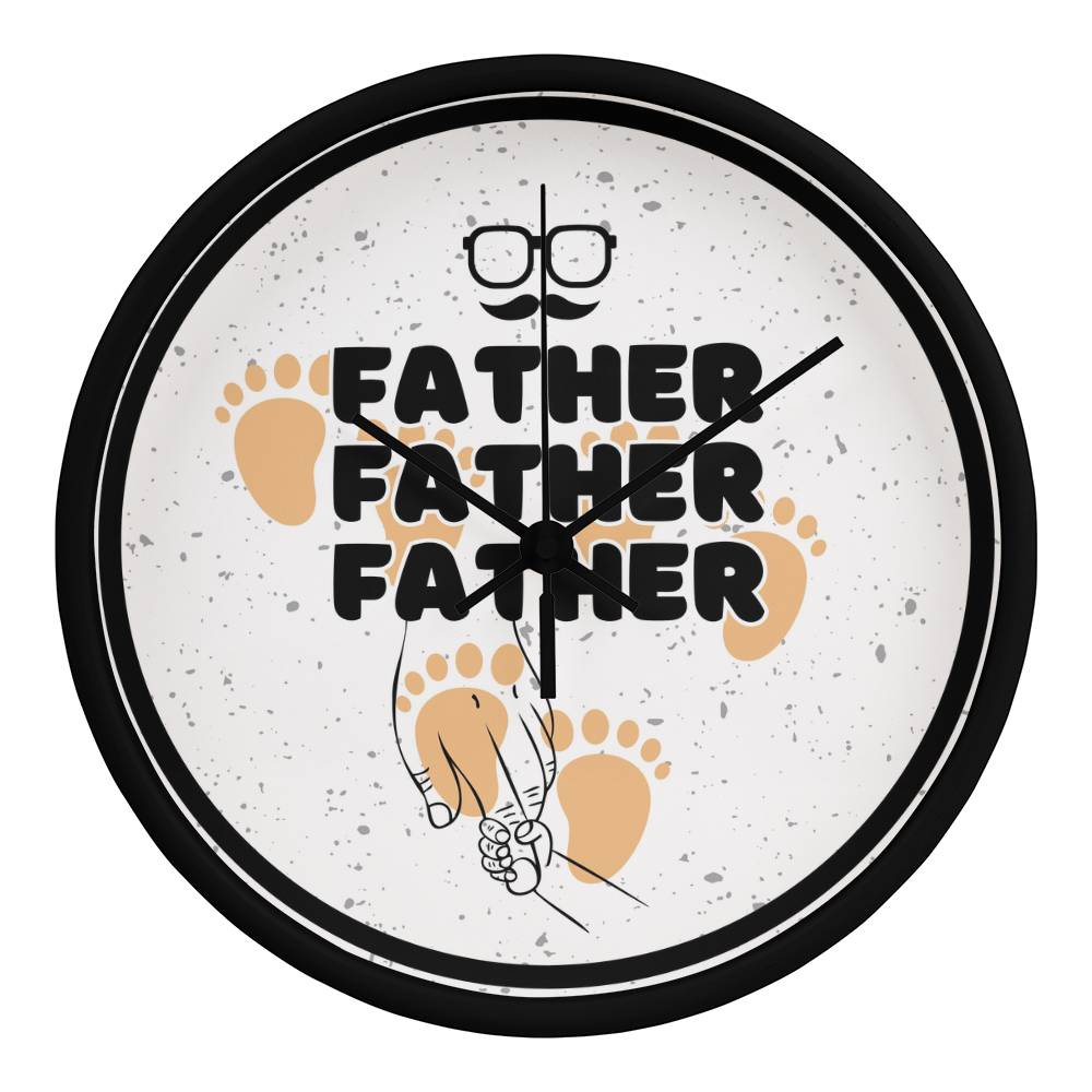 FATHER Wall Clock – Footsteps of Love - Black Black - Wall Clocks
