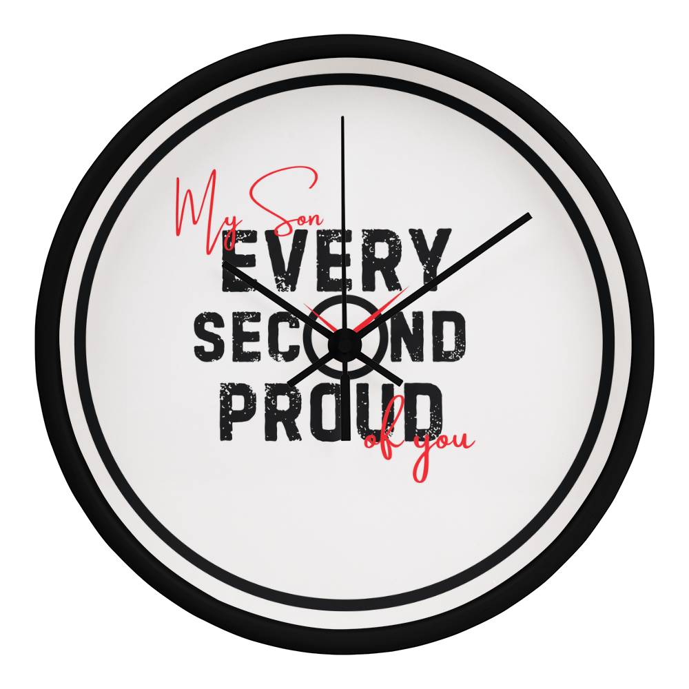 Proud Dad Wall Clock Gift for Son - Black Black - Wall Clocks