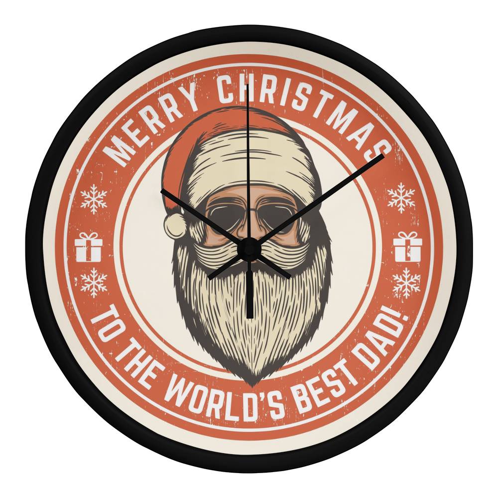 World's Best Dad Christmas Wall Clock - Black Black - Wall Clocks