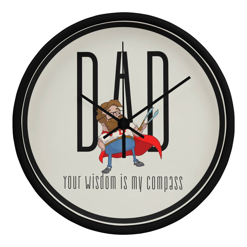 Superdad Wall Clock – A Gift Full of Wisdom - Black Black - Wall Clocks