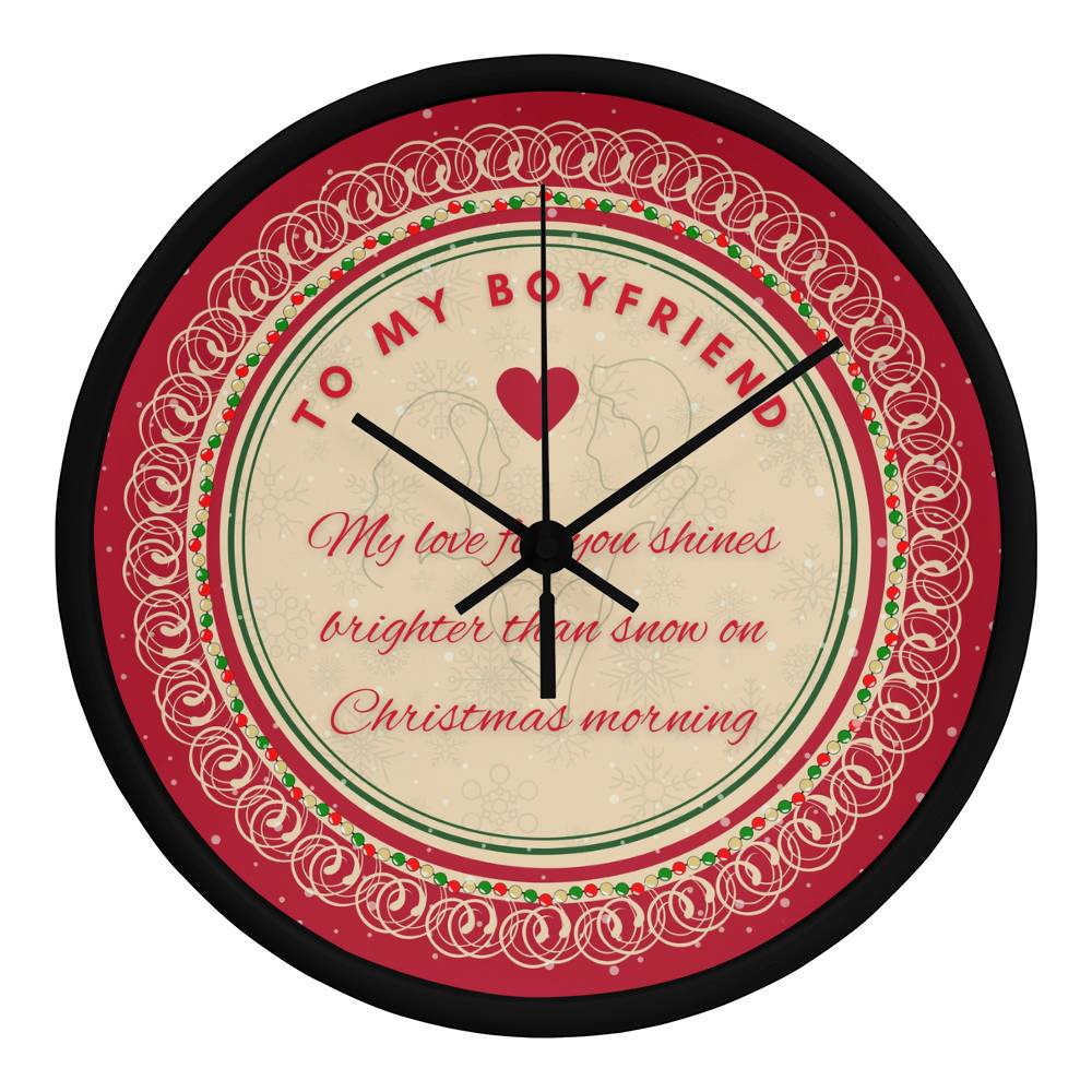 To My Boyfriend – Christmas Love Clock - Black Black - Wall Clocks