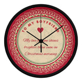 To My Boyfriend – Christmas Love Clock - Black Black - Wall Clocks