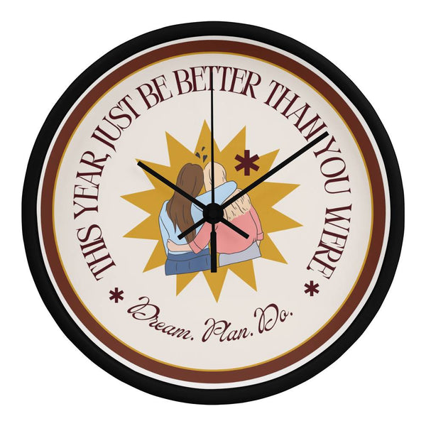 Dream Plan Do – Wall Clock Gift - Black Black - Wall Clocks