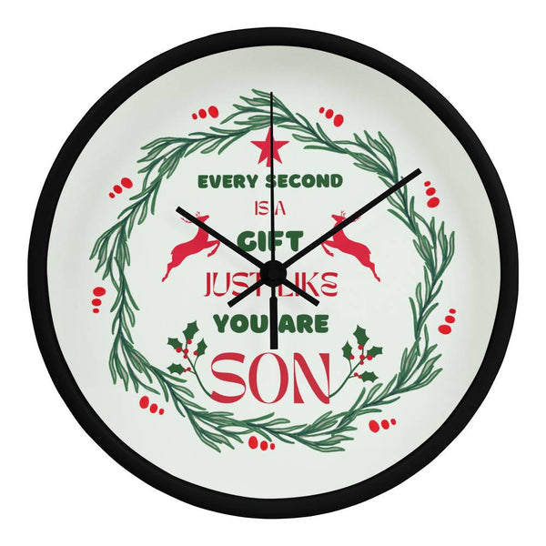 Christmas Wall Clock for Son - Black Black - Wall Clocks