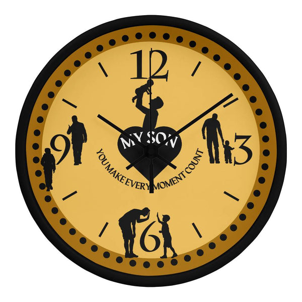 A Gift of Time for My Son - Wooden Wall Clock Design - Black Black - Wall Clocks