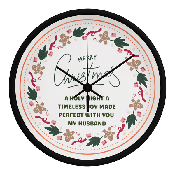 Timeless Love – Christmas Clock Gift for Husband - Black Black - Wall Clocks