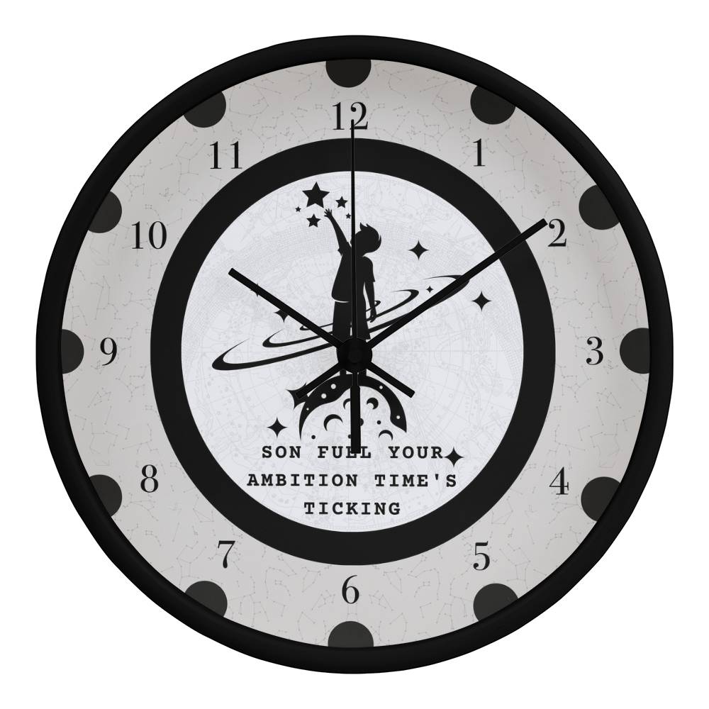 Reach for the Stars Clock for Sons - Black Black - Wall Clocks