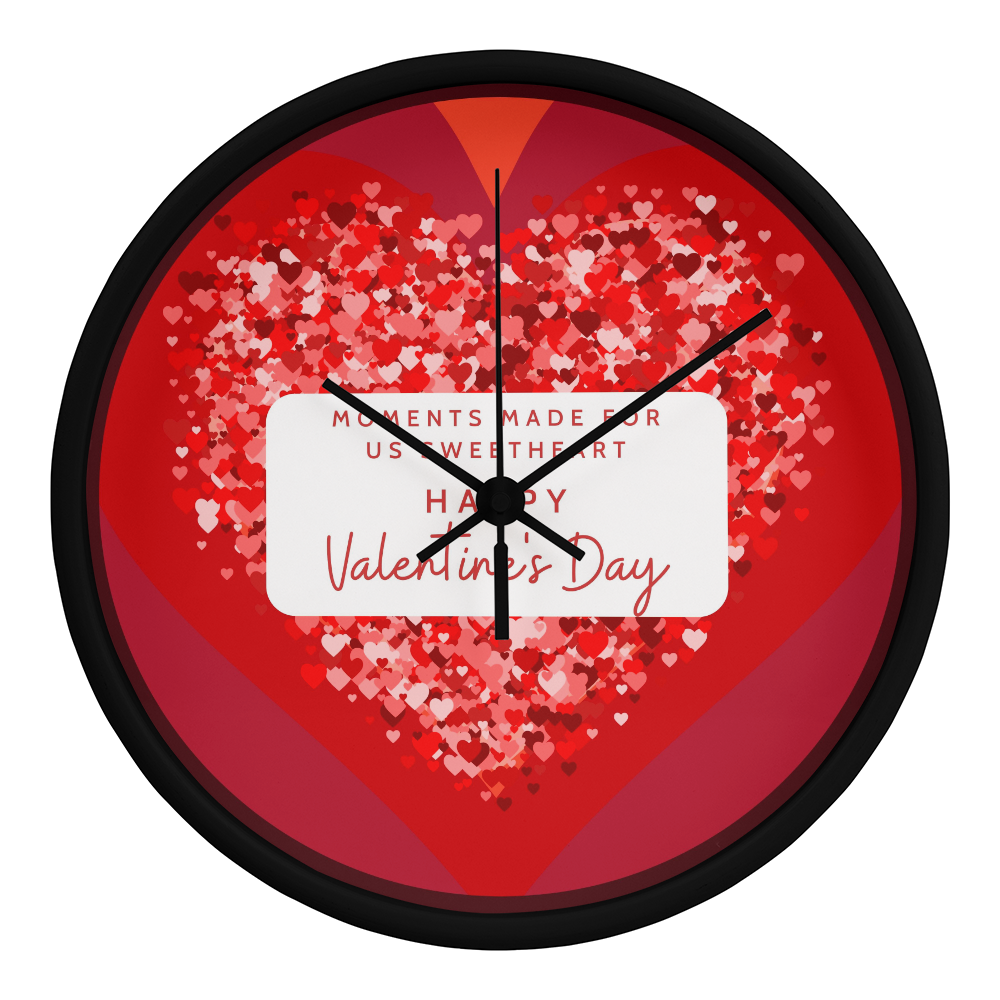 A Heart Full of Love - Romantic Wooden Valentine’s Clock - Black Black - Wall Clocks