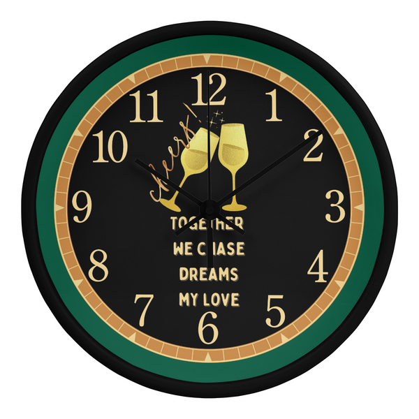 Romantic Toast Clock – Gift for Your Partner - Black Black - Wall Clocks