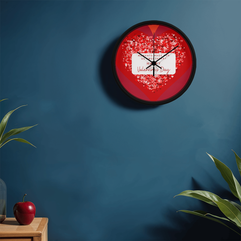 A Heart Full of Love - Romantic Wooden Valentine’s Clock - - Wall Clocks