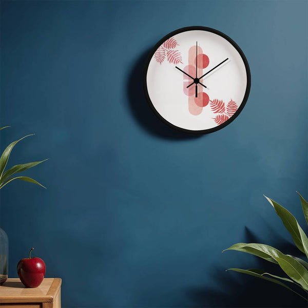Serene Geometry - Abstract Botanical Wall Clock - - Wall Clocks