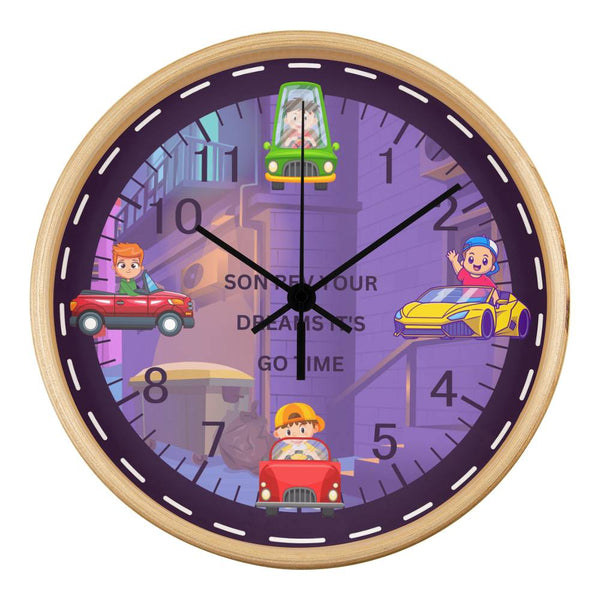 Go Time Race Car Clock Gift for Sons - Natural Black - Wall Clocks
