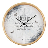 To My Bestie – Timeless Friendship Clock - Natural Black - Wall Clocks
