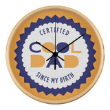 Certified Cool Dad Wall Clock – Gift for Fathers - Natural Black - Wall Clocks