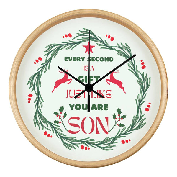 Christmas Wall Clock for Son - Natural Black - Wall Clocks