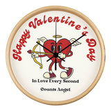 Happy Valentine’s Wall Clock – Love Every Second - Natural Black - Wall Clocks