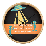 Fun Alien Wall Clock Gift for Son - Natural Black - Wall Clocks