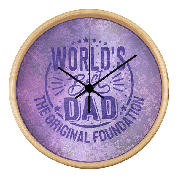 Father’s Day Wall Clock – Strong Like Dad - Natural Black - Wall Clocks