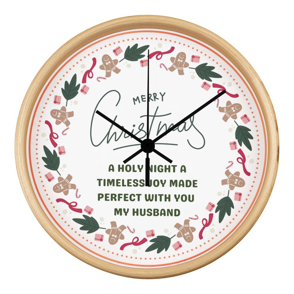 Timeless Love – Christmas Clock Gift for Husband - Natural Black - Wall Clocks