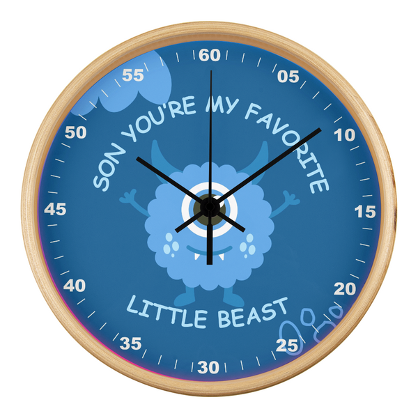 Funny Monster Clock Gift for Son’s Room - Natural Black - Wall Clocks