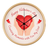 Romantic Heart Clock for Valentine’s Day - Natural Black - Wall Clocks
