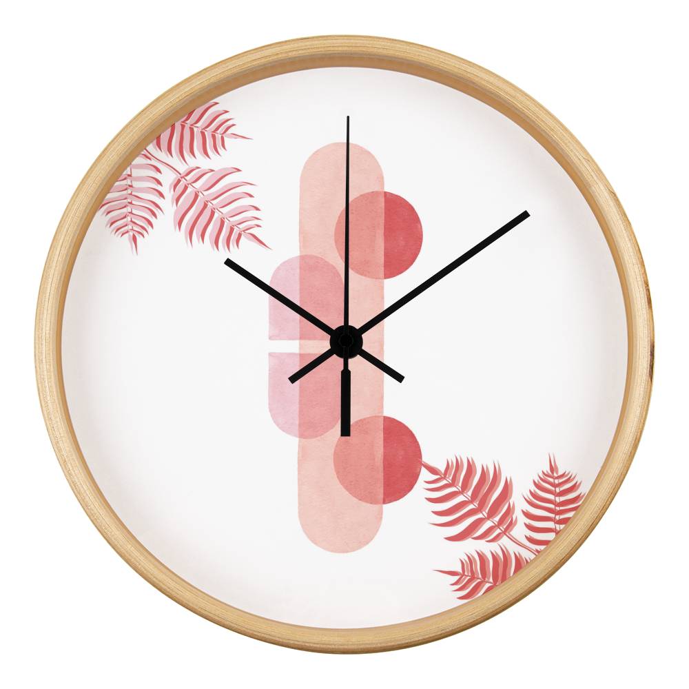 Serene Geometry - Abstract Botanical Wall Clock - - Wall Clocks