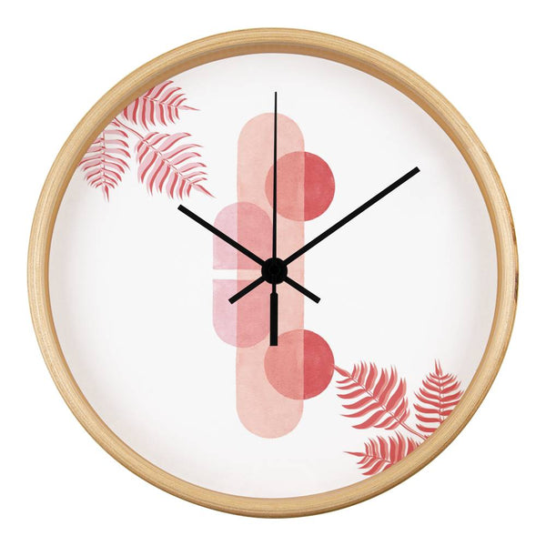 Serene Geometry - Abstract Botanical Wall Clock - - Wall Clocks